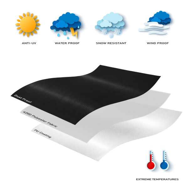 POKROWIEC NA GRILLA DUŻY CZARNY 145x61x117 cm zdjęcie 5