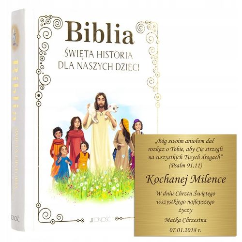 BIBLIA DLA DZIECI NA CHRZEST PAMIĄTKA CHRZTU PAMIĄTKA NA KOMUNIĘ Z GRAWEREM na Arena.pl