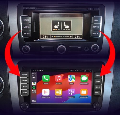 RADIO NAWIGACJA ANDROID VW PASSAT B6 B7 GOLF 5 6 TIGUAN TOURAN CADDY T5 T6 na Arena.pl