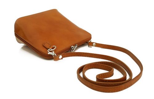 VERA PELLE torebka skórzana damska listonoszka stożek V024 c.brązowa na Arena.pl