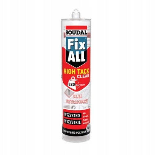 SOUDAL FIX ALL HIGH TACK EXTRAMOCNY KLEJ MONTAŻOWY ZEW / WEW TRANSP 290ml na Arena.pl