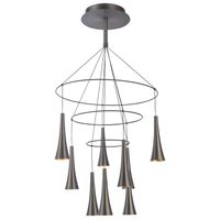 LAMPA wisząca LUCA MD16115-9A Italux OPRAWA metalowa LED 45W 3000K kaskada stożki brązowa