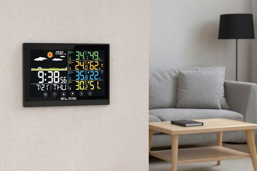 STACJA POGODY BEZPRZEWODOWA POGODOWA METEO TERMOMETR ZEGAR BUDZIK na Arena.pl