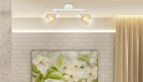 Atarri listwa 2x25W E14 biały+drewno na Arena.pl