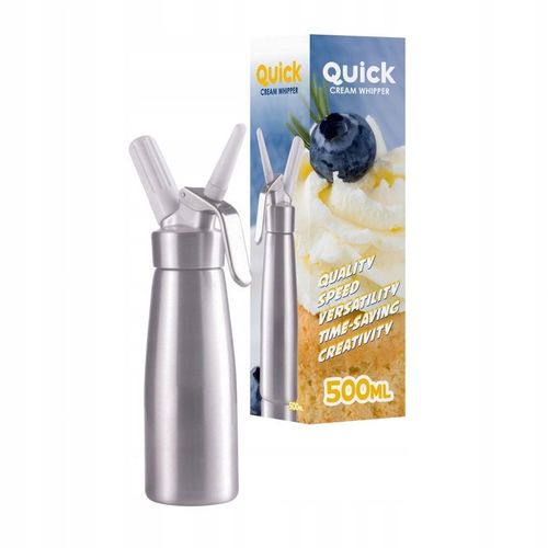 Syfon QUICK CREAM WHIPPER do Bitej Śmietany Saturator Srebrny 0,5L ART na Arena.pl