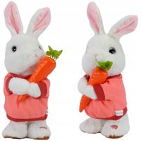 DUŻY KRÓLIK ZABAWKA INTERAKTYWNA MASKOTKA DLA DZIECI PLUSZAK CHODZI GRA