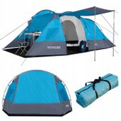 DUŻY NAMIOT TURYSTYCZNY KEMPINGOWY WODOODPORNY 4-OSOBOWY ZESTAW TORBA NILS