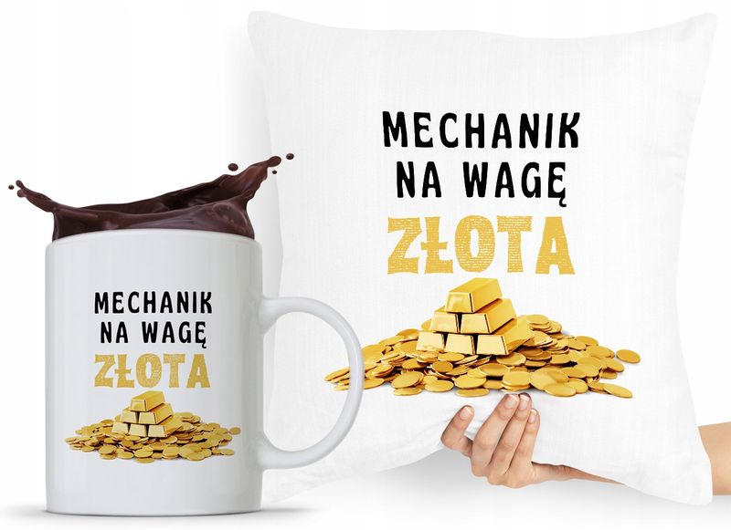 Zestaw Poduszka + Kubek Dla Mechanika Prezent Z Nadrukiem Ze Zdjęciem zdjęcie 1