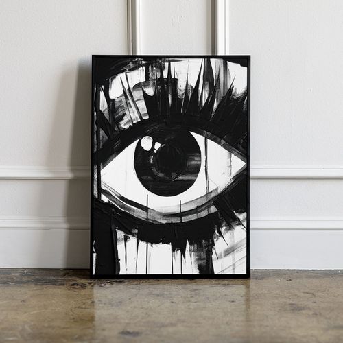 Plakat czarno białe oko 21x29,7 cm A4 na Arena.pl