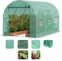 Tunel Foliowy Ogrodowy Szklarnia UV4 Mocna Folia 2x3m Foliak 6m2 6 okien