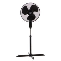 WENTYLATOR STOJĄCY WIATRAK PODŁOGOWY CICHY CZARNY 40CM 45W