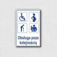 TABLICZKA bhp z nadrukiem informacyjna 30x20 cm Obsługa poza kolejnością