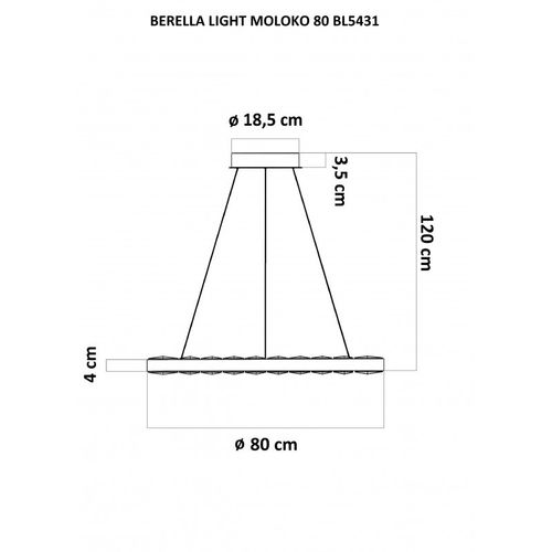 Lampa Wisząca Berella Light Moloko 80 BL5431 na Arena.pl