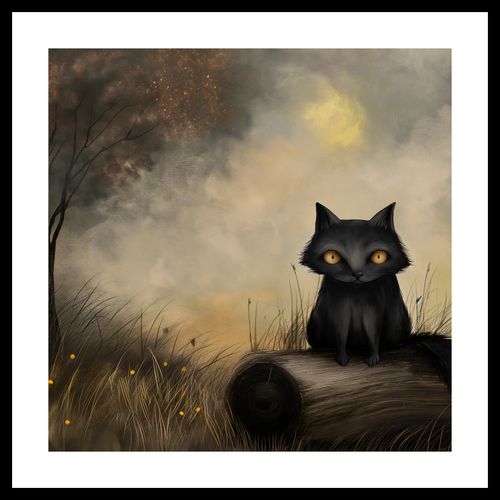 Plakat 50x50cm Czarny Kot na Arena.pl