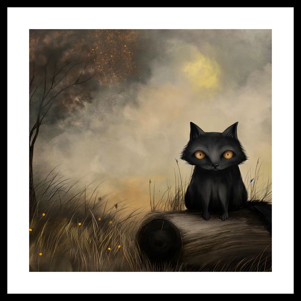 Plakat 50x50cm Czarny Kot zdjęcie 3