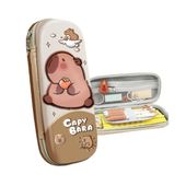 duży piórnik wielofunkcyjny jednokomorowy brąz capybara pr13