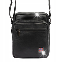 Nordee włoska saszetka skórzana męska na ramkę crossbody NAPPA czarna