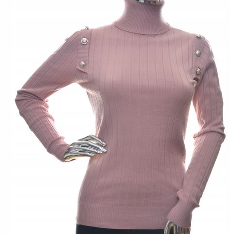 Damski sweter z golfem golf guziki UNI PREMIUM na Arena.pl