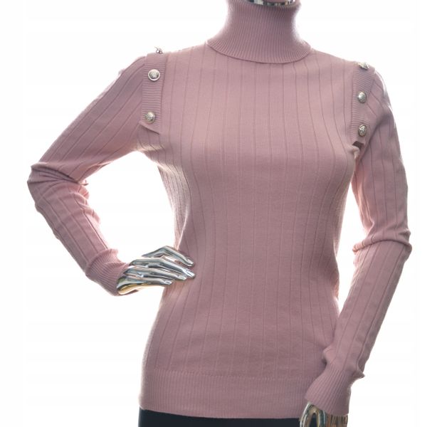 Damski sweter z golfem golf guziki UNI PREMIUM zdjęcie 3