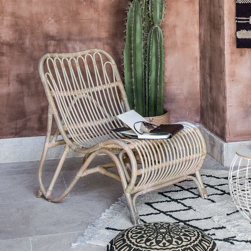 Fotel Tamara rattanowy bielony na Arena.pl