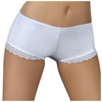 MAJTKI BIAŁE BOKSERKI ELEGANCKA BIELIZNA L