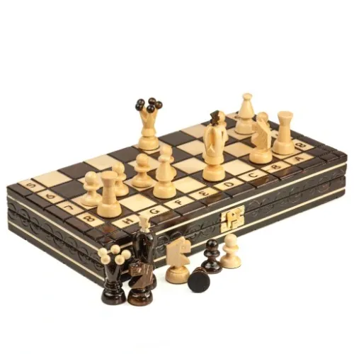 SZACHY DREWNIANE KLASYCZNE DRUKOWANE 31x31 na Arena.pl