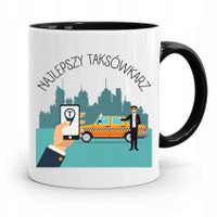 Kubek Czarny Dla Taksówkarza Najlepszy Taksówkarz Z Nadrukiem Ze Zdjęciem