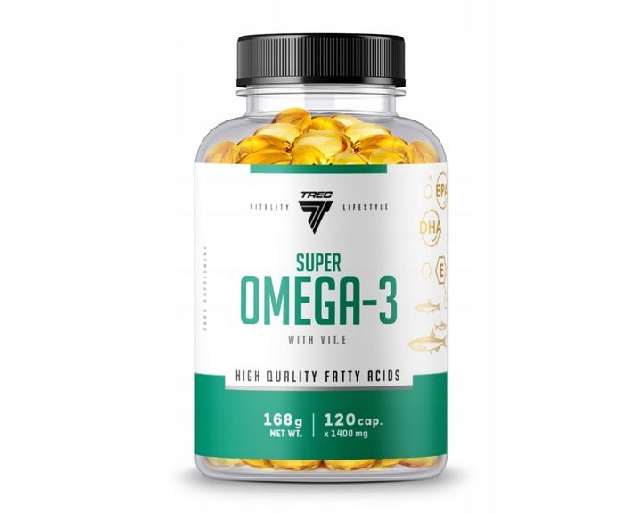 TREC SUPER OMEGA 3 120kaps ZDROWE TŁUSZCZE EPA DHA zdjęcie 1