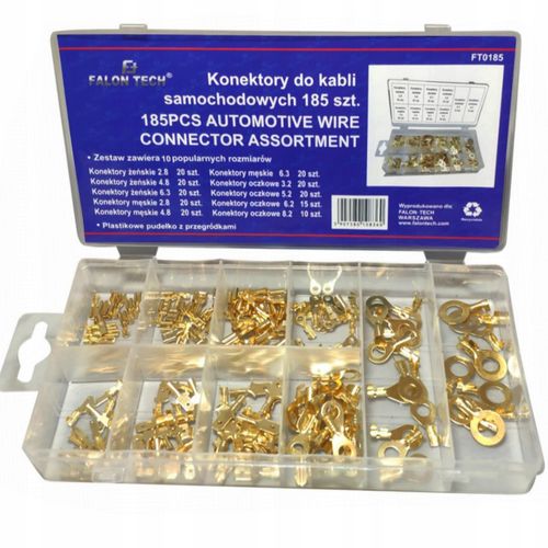 ZESTAW KONEKTORÓW KABLOWYCH ELEKTRYKA KONEKTORY WSUWKI DO KABEL 185 SZT na Arena.pl