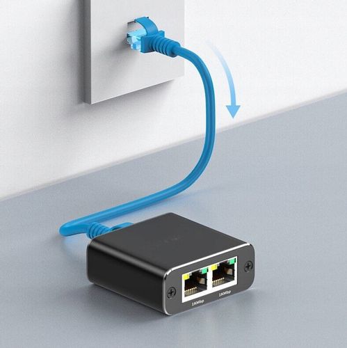 Adapter rozdzielacz mini Switch splitter LAN Ethernet RJ45 2xRJ45 1000M 1GB na Arena.pl