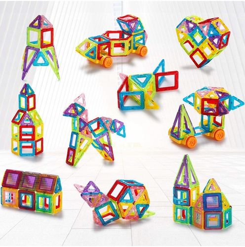 ZESTAW DUŻE KLOCKI MAGNETYCZNE KONSTRUKCYJNE 3D PANELE MAGNETIC TILES 45 EL na Arena.pl