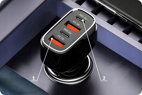 SZYBKA ŁADOWARKA SAMOCHODOWA 4XUSB 40W I KABEL 1 METR DO iPHONE C-L 27W 1m na Arena.pl