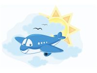 60X40CM NIEBIESKI SAMOLOT OBRAZ