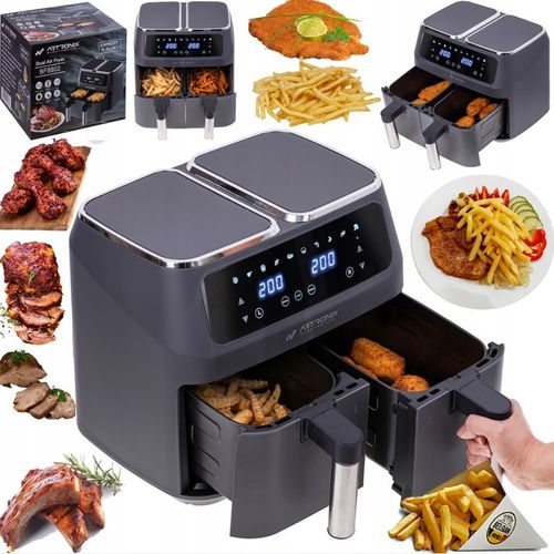 FRYTKOWNICA BEZTŁUSZCZOWA PODWÓJNA AIR FRYER 8L 2800W DWUKOMOROWA na Arena.pl