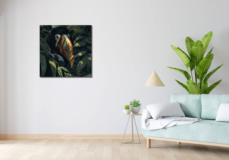 Obraz 70x70cm Skryty Tukan zdjęcie 2