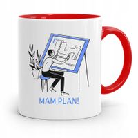 Kubek Czerwony Architekta Mam Plan Prezent Z Nadrukiem Ze Zdjęciem