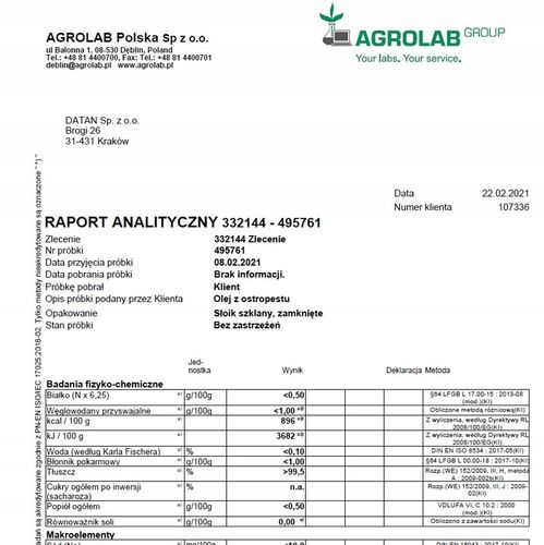 OLEJ Z OSTROPESTU 1L 1000ml ŚWIEŻY ZDROWA MARKA ROKU na Arena.pl