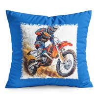 PODUSZKA NIEBIESKA PREZENT - MOTOR MOTOCYKL MOTOCROSS