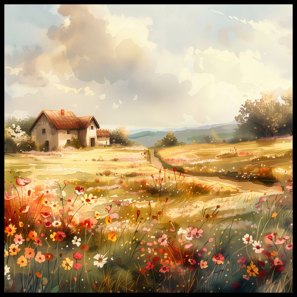 Plakat 100x100cm Sielski Domek zdjęcie 2