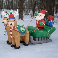 Mikołaj nadmuchiwany Dekoracja Świąteczna Sanie Renifer dmuchaniec JUMIhome