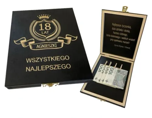 PUDEŁKO NA PIENIĄDZE PREZENT URODZINY 18 -100 LAT na Arena.pl