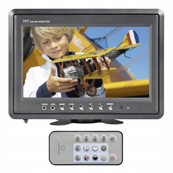 Monitor samochodowy 9'' 12V AV odbicie lustrzane zdjęcie 2