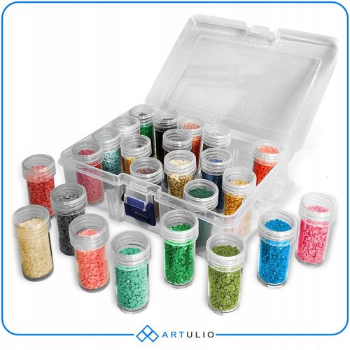 Zestaw 24 pojemników do diamond painting akcesoria haft diamentowy mozaika na Arena.pl