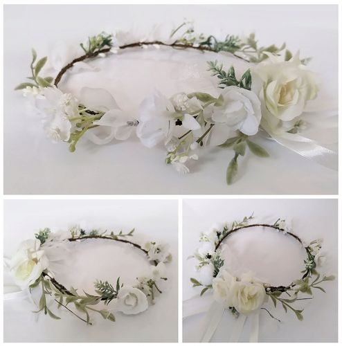 WIANEK NA KOMUNIĘ DEC54 komunijny dekoracja opaska biały głowę komunia na Arena.pl