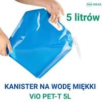 BUTELKA KANISTER NA WODĘ MIĘKKI Z KORKIEM I UCHWYTEM VIO PET-T 5L NIEBIESKI