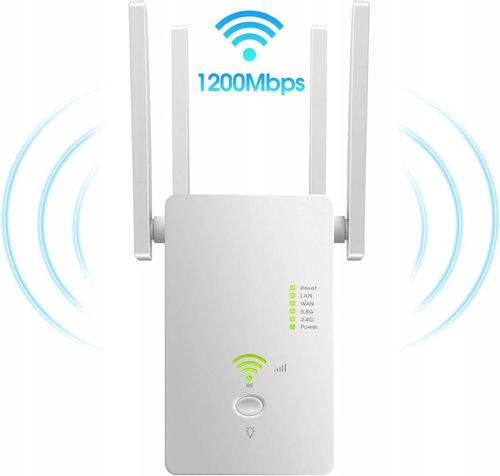 REPEATER WIFI WZMACNIACZ SYGNAŁU Dual Band 2,4Ghz/5Ghz AC1200 1200Mb/s na Arena.pl