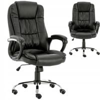 OBROTOWY FOTEL SKÓRZANY BIUROWY KRZESŁO DO BIURKA TRADYCYJNY