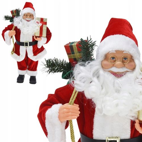 FIGURKA MIKOŁAJA duży Mikołaj z prezentami 60 cm dekoracja świąteczna na Arena.pl