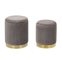 Zestaw 2 pufów ze schowkiem szary MIRAMAR