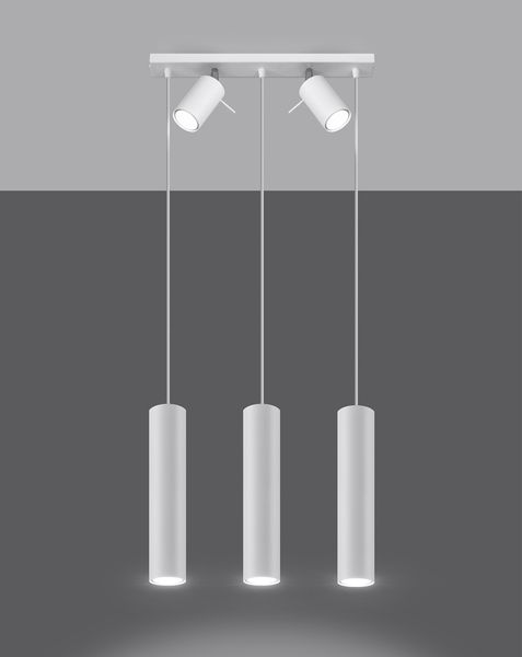 Wisząca lampa nad stół Ring SL.1098 Sollux z reflektorkami biała zdjęcie 2